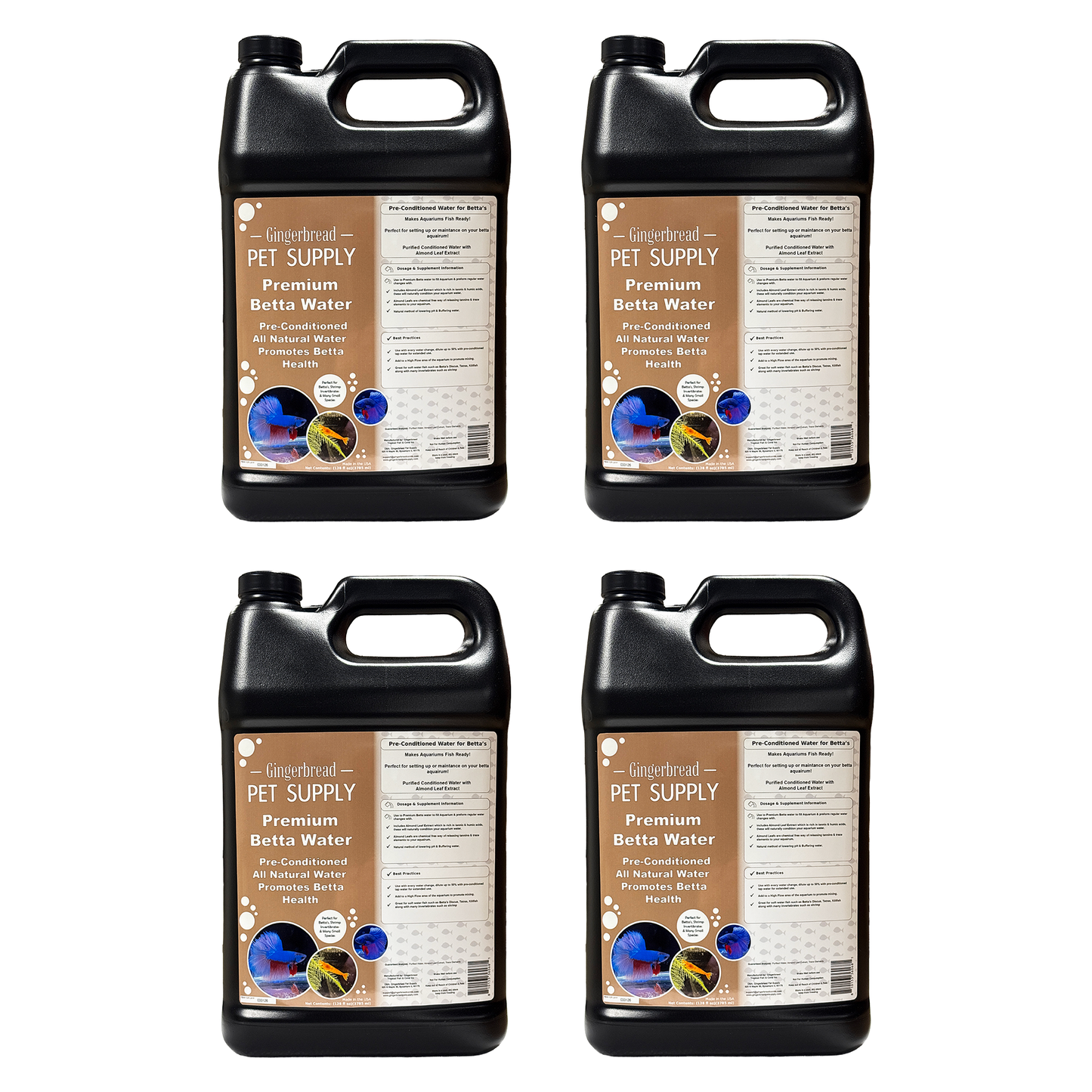 Gingerbread Pet Supply Pre-Conditioned Betta Water for Stable Water