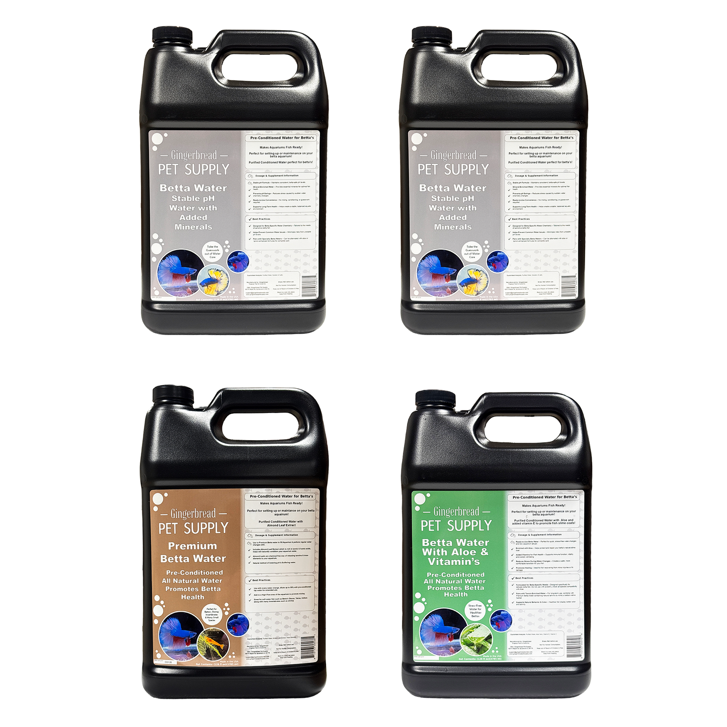 Gingerbread Pet Supply Pre-Conditioned Betta Water for Stable Water